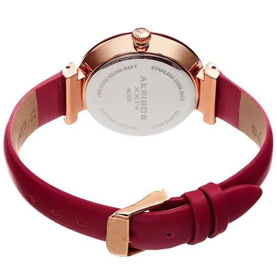 Original Akribos XXIV Quartz Red Dial Ladies Watch AK1035PK JMS always Watches Original Akribos XXIV Quartz Red Dial Ladies Watch AK1035PK JMS always Watches