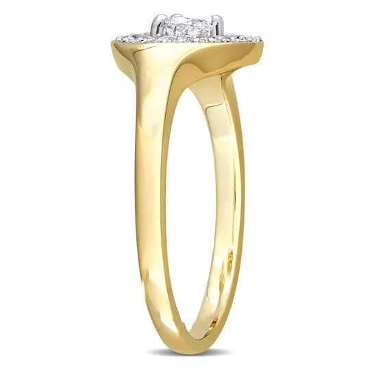 Original Amour 14 CT TW Heart Round Shape Diamond Halo Engagement Ring in 14k Yellow Gold JMS always Rings Original Amour 14 CT TW Heart Round Shape Diamond Halo Engagement Ring in 14k Yellow Gold JMS always Rings