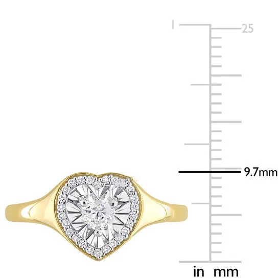 Original Amour 14 CT TW Heart Round Shape Diamond Halo Engagement Ring in 14k Yellow Gold JMS always Rings Original Amour 14 CT TW Heart Round Shape Diamond Halo Engagement Ring in 14k Yellow Gold JMS always Rings