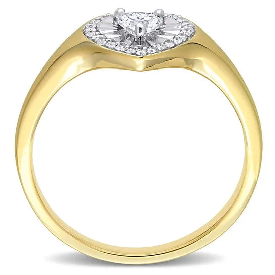 Original Amour 14 CT TW Heart Round Shape Diamond Halo Engagement Ring in 14k Yellow Gold JMS always Rings Original Amour 14 CT TW Heart Round Shape Diamond Halo Engagement Ring in 14k Yellow Gold JMS always Rings