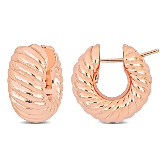 Original AMOUR 205mm Ribbed Hoop Earrings In 14K Rose Gold JMS always Earrings Original AMOUR 205mm Ribbed Hoop Earrings In 14K Rose Gold JMS always Earrings