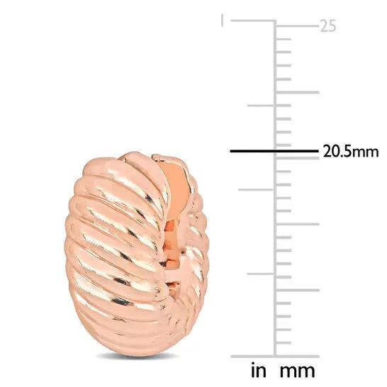 Original AMOUR 205mm Ribbed Hoop Earrings In 14K Rose Gold JMS always Earrings Original AMOUR 205mm Ribbed Hoop Earrings In 14K Rose Gold JMS always Earrings