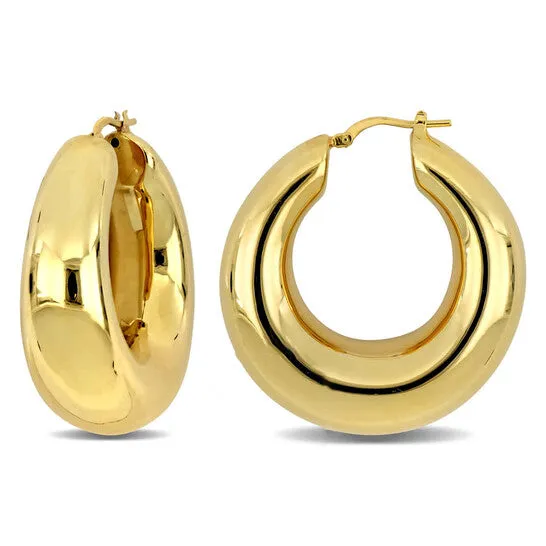 Original AMOUR 40mm Hoop Earrings In Yellow Plated Sterling Silver JMS always Earrings Original AMOUR 40mm Hoop Earrings In Yellow Plated Sterling Silver JMS always Earrings
