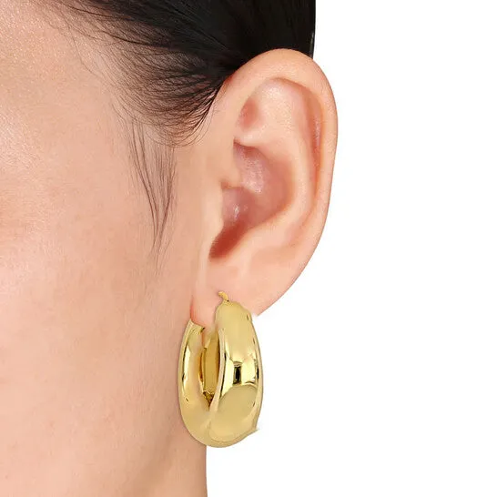 Original AMOUR 40mm Hoop Earrings In Yellow Plated Sterling Silver JMS always Earrings Original AMOUR 40mm Hoop Earrings In Yellow Plated Sterling Silver JMS always Earrings