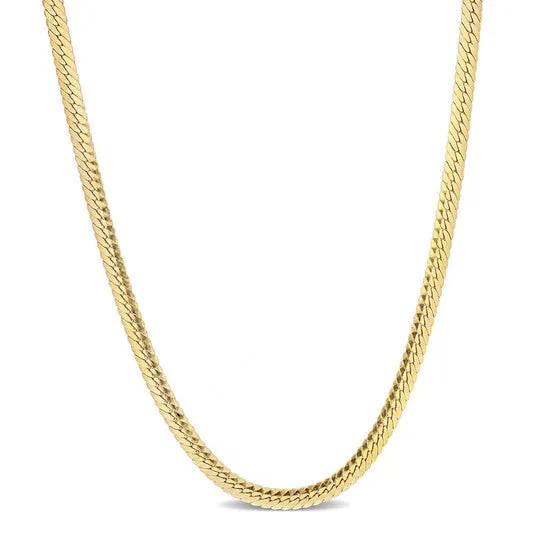 Original AMOUR Herringbone Chain Necklace In Yellow Plated Sterling Silver 18 In JMS always Necklaces Original AMOUR Herringbone Chain Necklace In Yellow Plated Sterling Silver 18 In JMS always Necklaces