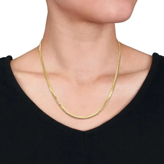 Original AMOUR Herringbone Chain Necklace In Yellow Plated Sterling Silver 18 In JMS always Necklaces Original AMOUR Herringbone Chain Necklace In Yellow Plated Sterling Silver 18 In JMS always Necklaces