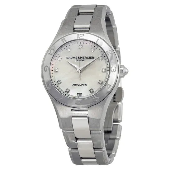 Original Baume and Mercier Linea Automatic Mother of Pearl Diamond Dial 32 mm Ladies Watch 10074 JMS always Watches Original Baume and Mercier Linea Automatic Mother of Pearl Diamond Dial 32 mm Ladies Watch 10074 JMS always Watches