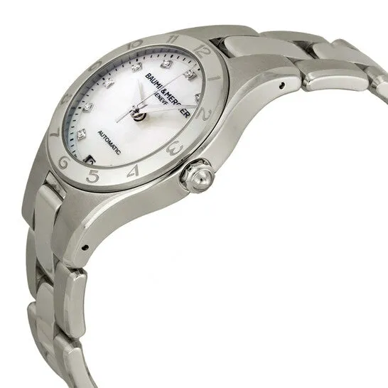 Original Baume and Mercier Linea Automatic Mother of Pearl Diamond Dial 32 mm Ladies Watch 10074 JMS always Watches Original Baume and Mercier Linea Automatic Mother of Pearl Diamond Dial 32 mm Ladies Watch 10074 JMS always Watches