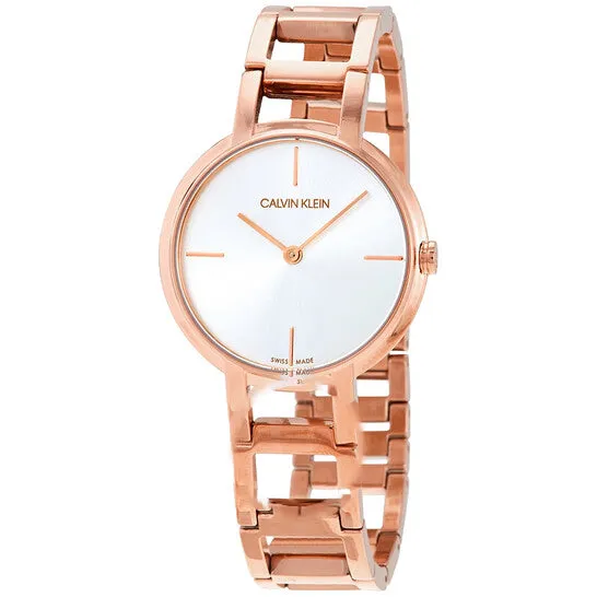 Original Calvin Klein Cheers Silver Dial Rose Gold PVD Ladies Watch K8N23646 JMS always Earrings Original Calvin Klein Cheers Silver Dial Rose Gold PVD Ladies Watch K8N23646 JMS always Earrings