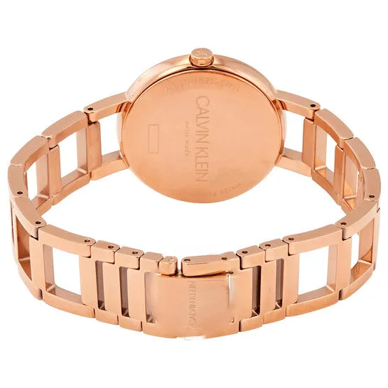 Original Calvin Klein Cheers Silver Dial Rose Gold PVD Ladies Watch K8N23646 JMS always Earrings Original Calvin Klein Cheers Silver Dial Rose Gold PVD Ladies Watch K8N23646 JMS always Earrings