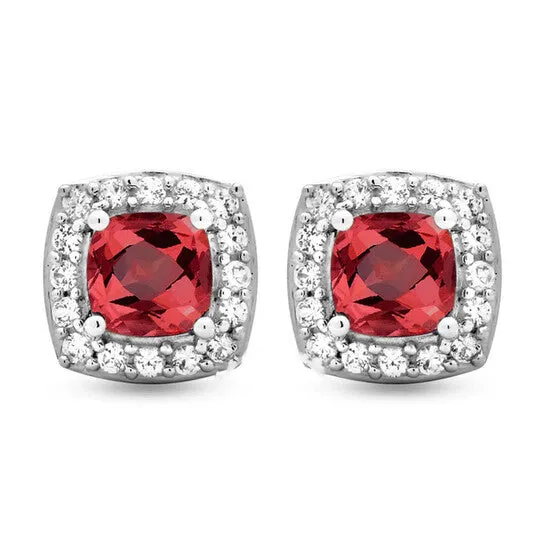 Original DiamondMuse Garnet and Created White Sapphire Sterling Silver Earrings JMS always Earrings Original DiamondMuse Garnet and Created White Sapphire Sterling Silver Earrings JMS always Earrings