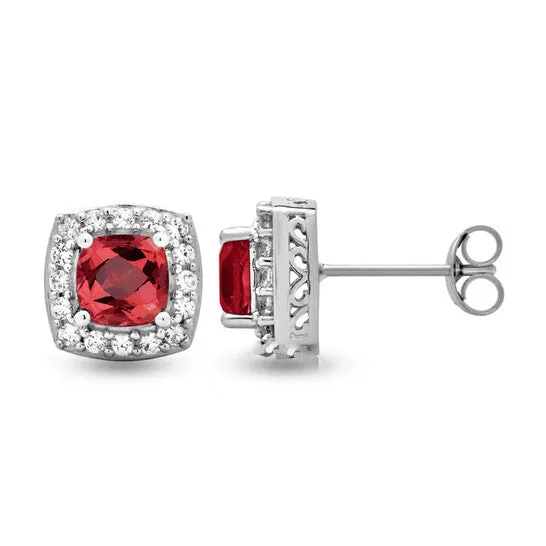 Original DiamondMuse Garnet and Created White Sapphire Sterling Silver Earrings JMS always Earrings Original DiamondMuse Garnet and Created White Sapphire Sterling Silver Earrings JMS always Earrings
