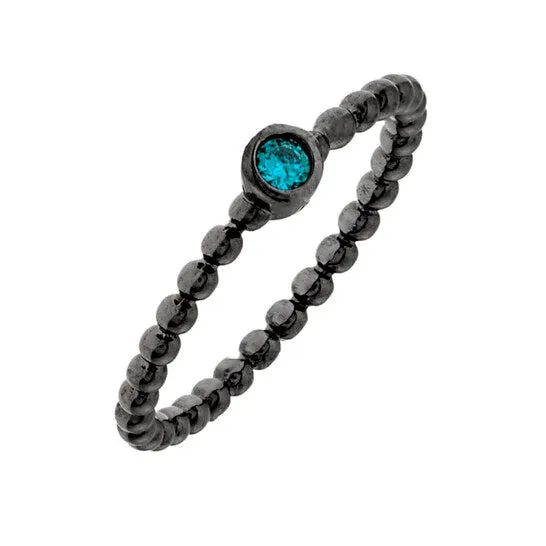 Original Elegant Confetti Womens 18K Black Gold Plated Blue CZ Simulated Diamond Stackable Ring JMS always Rings Original Elegant Confetti Womens 18K Black Gold Plated Blue CZ Simulated Diamond Stackable Ring JMS always Rings