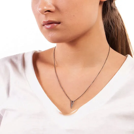 Original Elegant Confetti Womens 18K Black Gold Plated CZ Simulated Diamond Triangle Pendant Necklace JMS always Necklaces Original Elegant Confetti Womens 18K Black Gold Plated CZ Simulated Diamond Triangle Pendant Necklace JMS always Necklaces