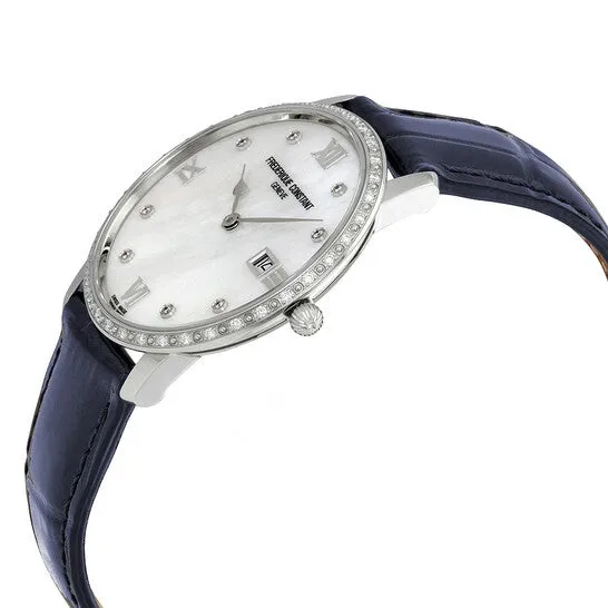 Original Frederique Constant Slimline Diamond White Mother of Pearl Dial Ladies Watch FC220MPWD3SD6 JMS always Watches Original Frederique Constant Slimline Diamond White Mother of Pearl Dial Ladies Watch FC220MPWD3SD6 JMS always Watches