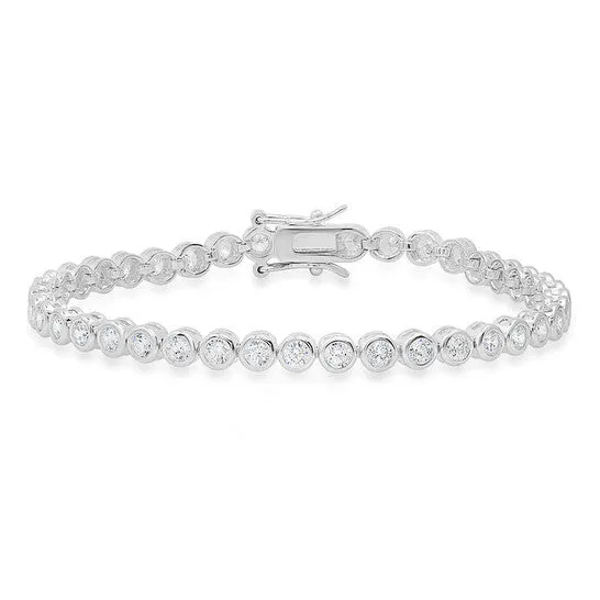 Original Kylie Harper Sterling Silver Bezelset Round Cubic Zirconia CZ Tennis Bracelet 725 JMS always Bracelets Original Kylie Harper Sterling Silver Bezelset Round Cubic Zirconia CZ Tennis Bracelet 725 JMS always Bracelets