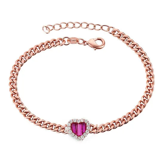 Original Megan Walford Sterling Silver 18K Rose Gold Plated with Ruby Heart Cubic Zirconia Adjustable Tennis Bracelet JMS always Bracelets Original Megan Walford Sterling Silver 18K Rose Gold Plated with Ruby Heart Cubic Zirconia Adjustable Tennis Bracelet JMS always Bracelets