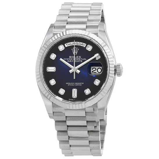 Original Rolex DayDate 36 Automatic Blue Diamond Dial 18kt White Gold President Watch 128239BLDP JMS always Watches Original Rolex DayDate 36 Automatic Blue Diamond Dial 18kt White Gold President Watch 128239BLDP JMS always Watches