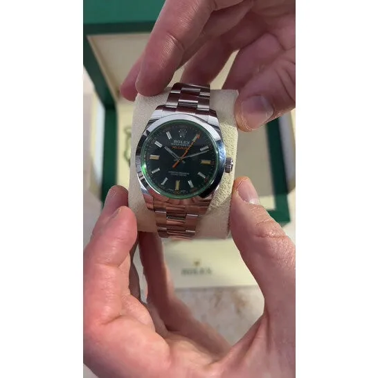 Original Rolex Milgauss Black Dial Domed Bezel Green Crystal Oyster Bracelet Unisex Watch 116400V JMS always Bracelets Original Rolex Milgauss Black Dial Domed Bezel Green Crystal Oyster Bracelet Unisex Watch 116400V JMS always Bracelets