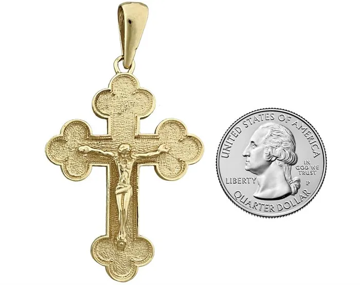 PreStyled Sets Goldia 14K Gold Eastern Orthodox Crucifix Pendant