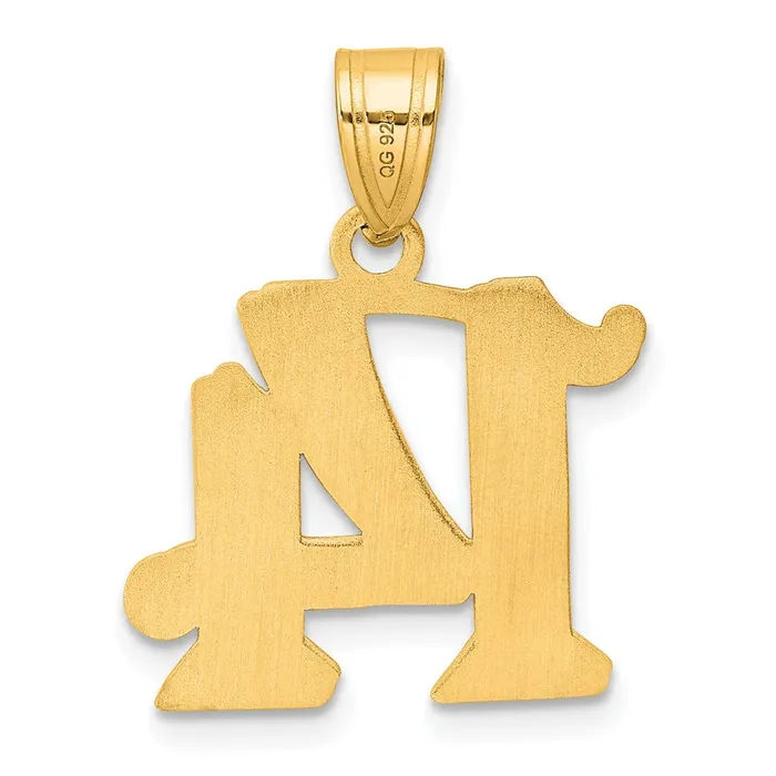 PreStyled Sets Goldia 14k Yellow Gold Polished Etched Number 14 Pendant