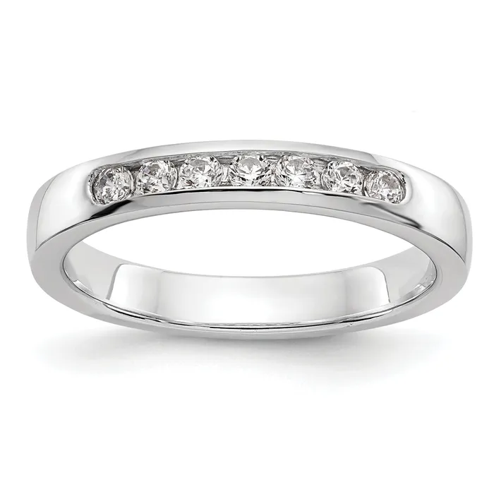 Rings 025ct CZ Solid Real 14K White Gold 7Stone Channel Wedding Band Ring Goldia Rings 025ct CZ Solid Real 14K White Gold 7Stone Channel Wedding Band Ring Goldia