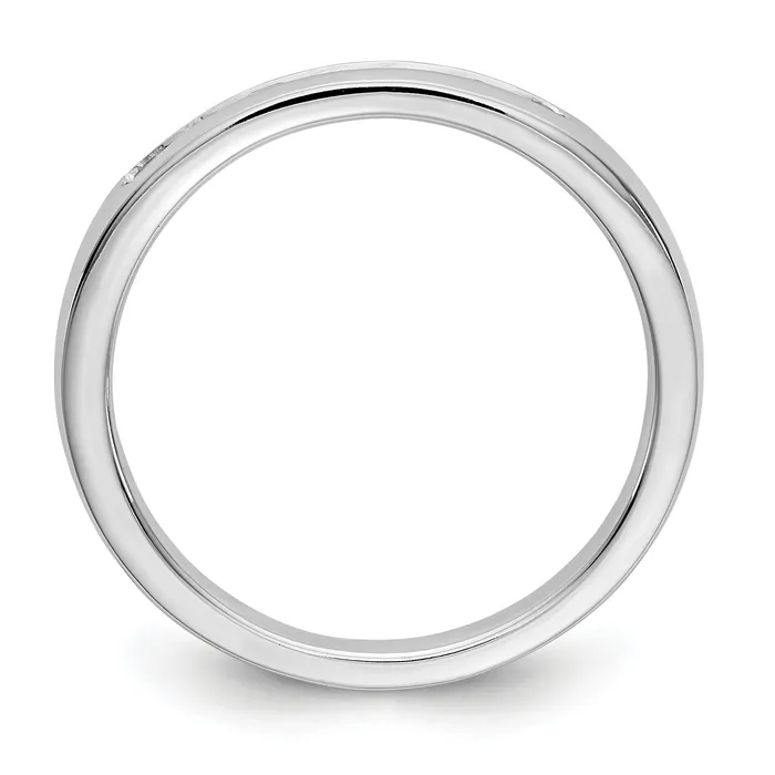 Rings 025ct CZ Solid Real 14K White Gold 7Stone Channel Wedding Band Ring Goldia