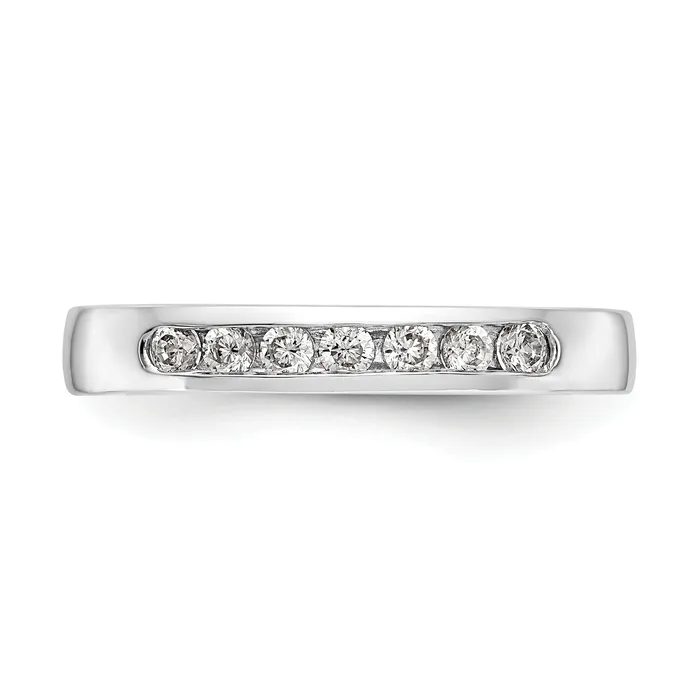 Rings 025ct CZ Solid Real 14K White Gold 7Stone Channel Wedding Band Ring Goldia