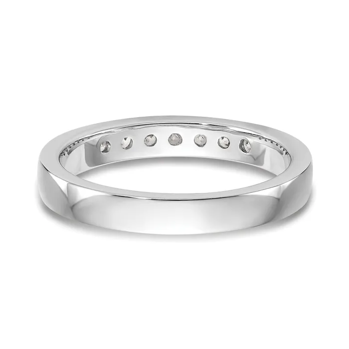 Rings 025ct CZ Solid Real 14K White Gold 7Stone Channel Wedding Band Ring Goldia