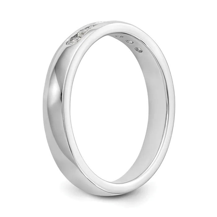 Rings 025ct CZ Solid Real 14K White Gold 7Stone Channel Wedding Band Ring Goldia
