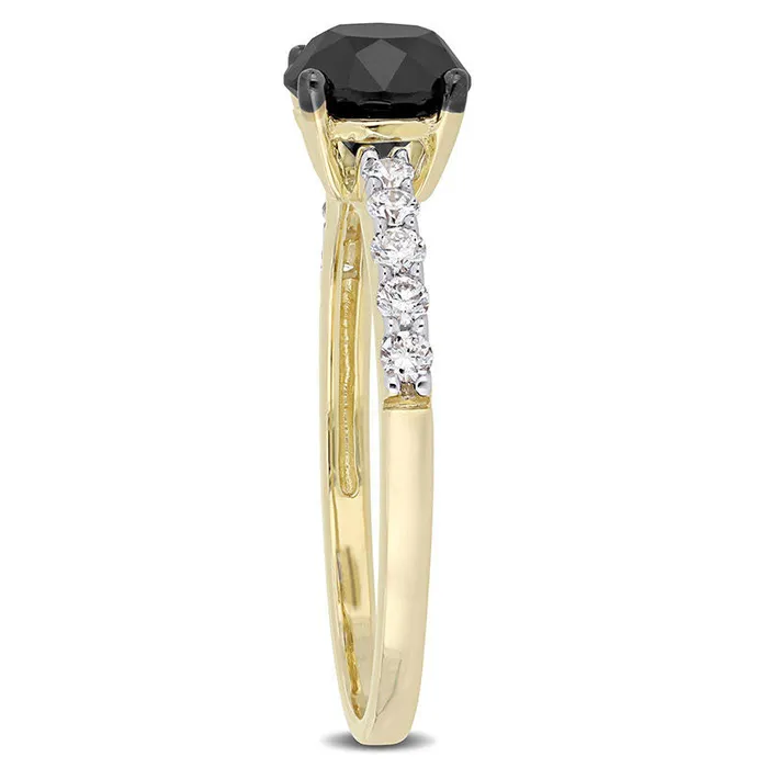 Rings 125 CT TW Enhanced Black and White Natural Diamond Engagement Ring in Solid 14K Gold Goldia Rings 125 CT TW Enhanced Black and White Natural Diamond Engagement Ring in Solid 14K Gold Goldia