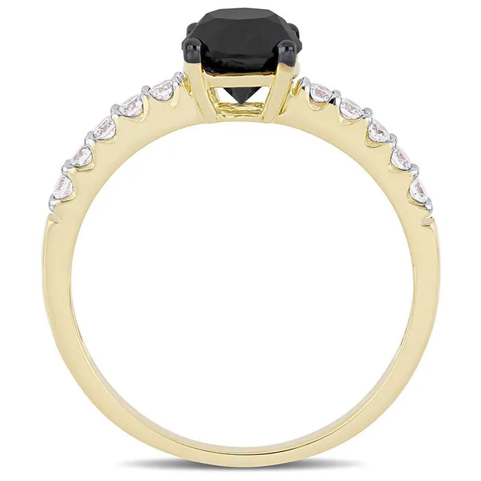 Rings 125 CT TW Enhanced Black and White Natural Diamond Engagement Ring in Solid 14K Gold Goldia Rings 125 CT TW Enhanced Black and White Natural Diamond Engagement Ring in Solid 14K Gold Goldia