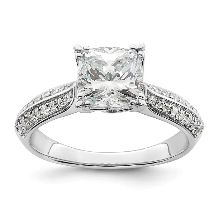 Rings 150ct CZ Solid Real 14k White Polish 1 12ct Cushion Engagement Dia Ring Goldia Rings 150ct CZ Solid Real 14k White Polish 1 12ct Cushion Engagement Dia Ring Goldia