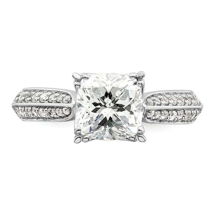 Rings 150ct CZ Solid Real 14k White Polish 1 12ct Cushion Engagement Dia Ring Goldia
