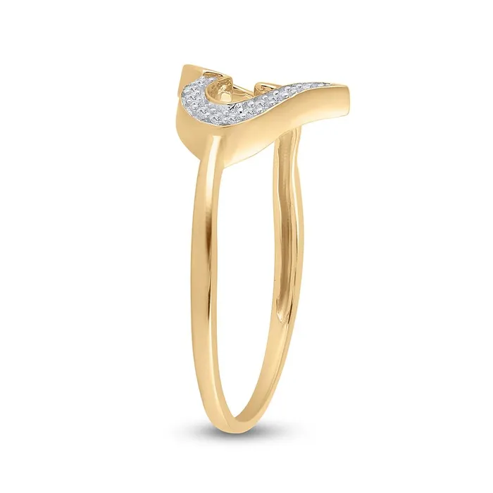 Rings 10k Yellow Gold Round Diamond Heart Ring 120 Cttw gndatlanta