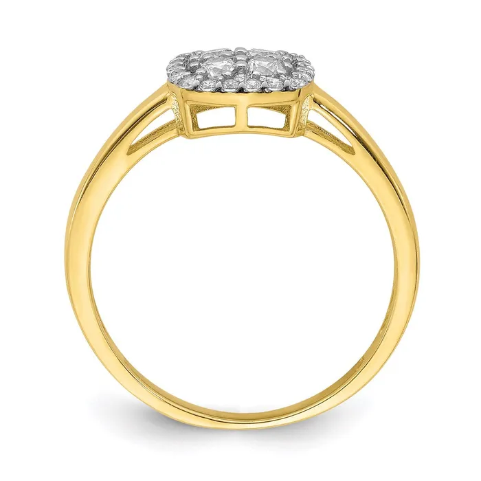 Rings 10K Yellow Gold Square CZ Fancy Ring Goldia