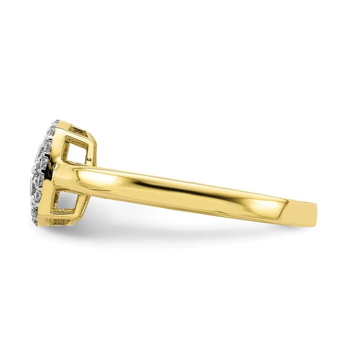 Rings 10K Yellow Gold Square CZ Fancy Ring Goldia