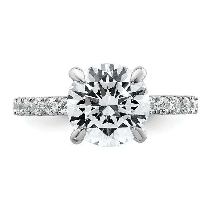 Rings 14k White Gold 3 12 Ct Lab Grown Diamond VSSI G Flair Round Engagement Ring Goldia