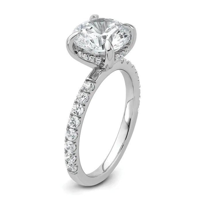 Rings 14k White Gold 3 12 Ct Lab Grown Diamond VSSI G Flair Round Engagement Ring Goldia