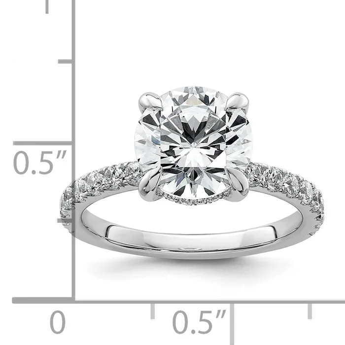Rings 14k White Gold 3 12 Ct Lab Grown Diamond VSSI G Flair Round Engagement Ring Goldia