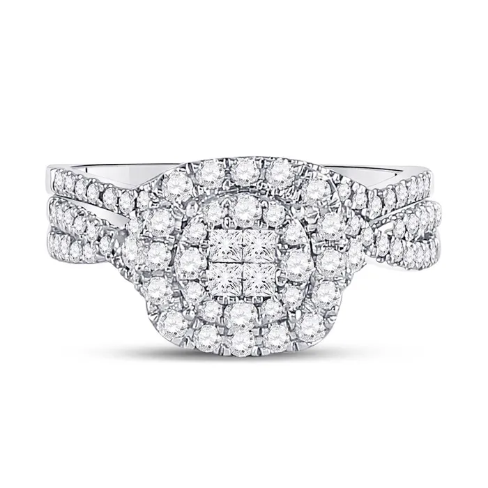 Rings 14k White Gold Princess Diamond Bridal Wedding Ring Set 34 Cttw gndatlanta Rings 14k White Gold Princess Diamond Bridal Wedding Ring Set 34 Cttw gndatlanta