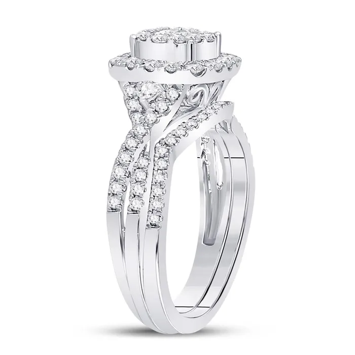 Rings 14k White Gold Princess Diamond Bridal Wedding Ring Set 34 Cttw gndatlanta