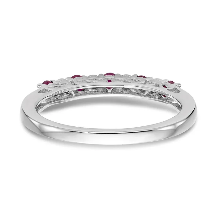 Rings 14k White Gold Real Diamond wRuby Band Goldia