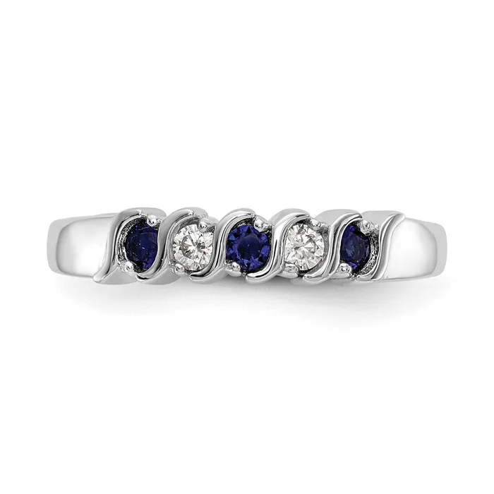Rings 14k White Gold Real Diamond wSapphire Band Goldiacom