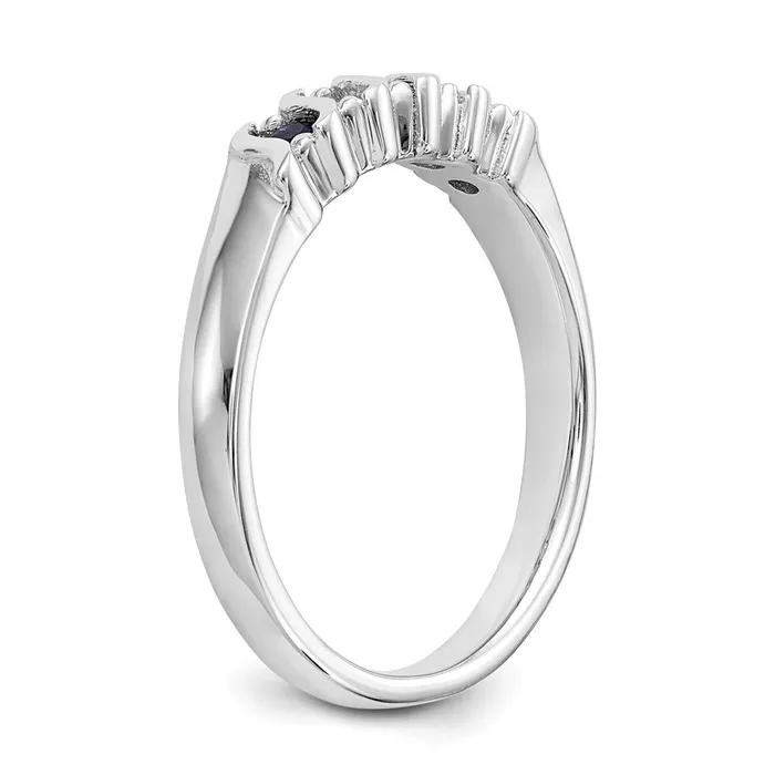Rings 14k White Gold Real Diamond wSapphire Band Goldiacom