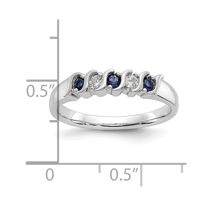 Rings 14k White Gold Real Diamond wSapphire Band Goldiacom