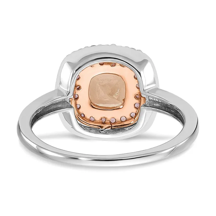 Rings 14k White u0026 Rose Gold MorganiteAmethystDiamond Cushion Shape Ring Goldia