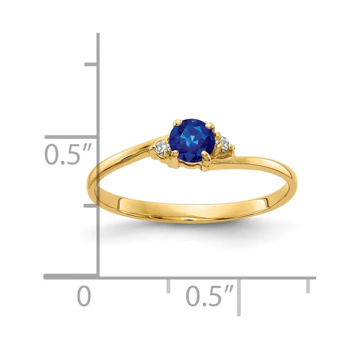Rings 14k Yellow Gold 4mm Sapphire AA Diamond ring Goldia