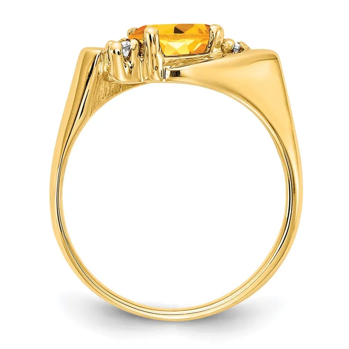 Rings 14K Yellow Gold 7x5mm Oval Citrine Checker VS Real Diamond ring goldiaca Rings 14K Yellow Gold 7x5mm Oval Citrine Checker VS Real Diamond ring goldiaca