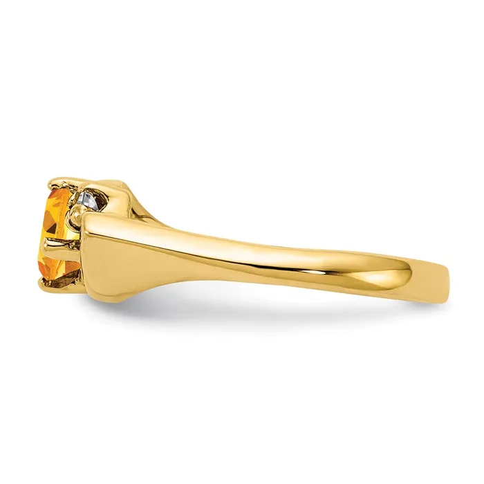 Rings 14K Yellow Gold 7x5mm Oval Citrine Checker VS Real Diamond ring goldiaca Rings 14K Yellow Gold 7x5mm Oval Citrine Checker VS Real Diamond ring goldiaca